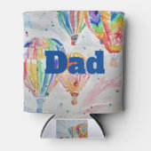 Farbige Heißluftballons Aquarellmalerei Dosenkühler (Vorderseite)