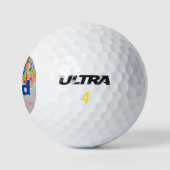Farbige Heißluftballons Aquarellmalerei Golfball (Logo)