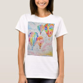 Farbige Heißluftballons Aquarellmalerei T-Shirt (Vorderseite)