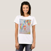 Farbige Heißluftballons Aquarellmalerei T-Shirt (Vorne ganz)