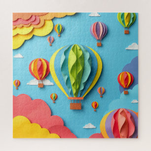 Farbige Heißluftballons Himmel Muster Puzzle