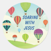 Farbige Heißluftballons Kinder Party Aufkleber (Vorderseite)