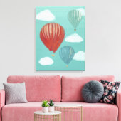 Farbige Heißluftballons und weiße Wolken Leinwanddruck (Insitu (Wohnzimmer))