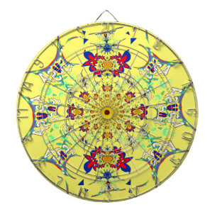 Farbige Helle Florale Damast-Design-Kunst Dartscheibe