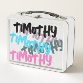 Farbige, helle Graffiti Stil Coole Kinder Name Metall Brotdose (Vorderseite)