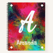 Farbige, helle Kunst und weiße Monogramme Notizblock (Vorderseite)