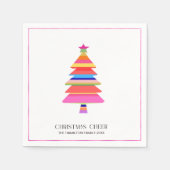 Farbige Helle Moderne Weihnachtsbaum Serviette (Vorderseite)