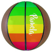 Farbige, helle Regenbogenlinien Basketball (Vertikal)