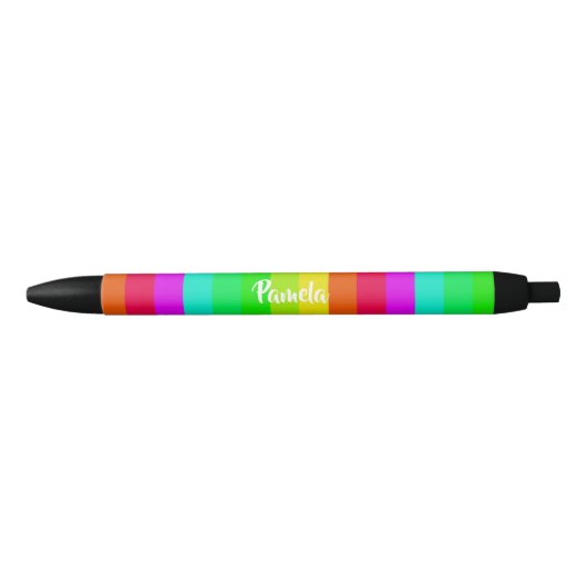 Farbige, helle Regenbogenlinien Kugelschreiber (Vorderseite)