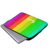 Farbige, helle Regenbogenlinien Laptopschutzhülle (Vorne Knopf)