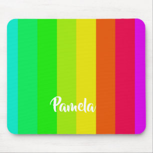 Farbige, helle Regenbogenlinien Mousepad