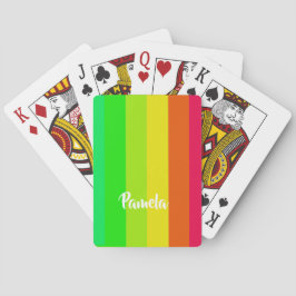 Farbige, helle Regenbogenlinien Spielkarten