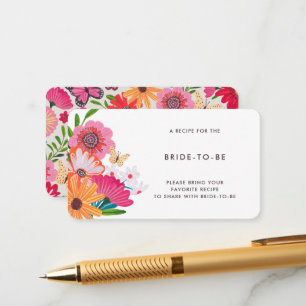 Farbige Helle Wilde Blumen Brautpaar Teile Ein Rez Begleitkarte