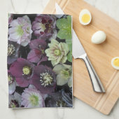 Farbige Hellebore-Blume Geschirrtuch (Viertel Falte)
