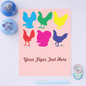 Farbige Hennen Flyer (Einzeln)