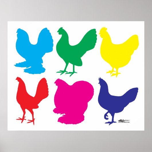 Farbige Hennen Poster (Vorne)