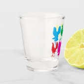 Farbige Hennen Schnapsglas (Links)