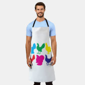 Farbige Hennen Schürze (Getragen)