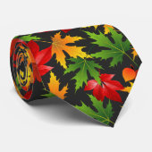 FARBIGE HERBST-AHORNBLATT-ABSTRACT-PATTERN KRAWATTE (Gerollt)