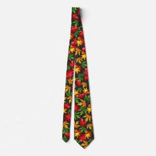 FARBIGE HERBST-AHORNBLATT-ABSTRACT-PATTERN KRAWATTE