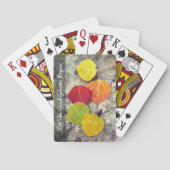 Farbige Herbstaspielen Blätter Foto Personalisiert Spielkarten (Rückseite)