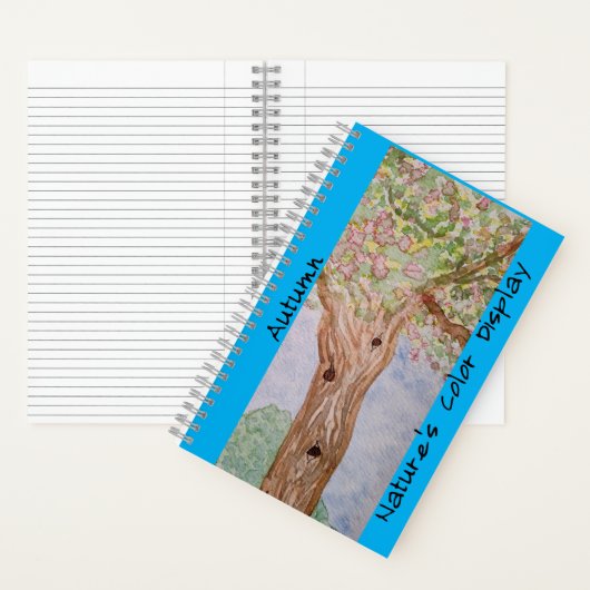 Farbige Herbstbaum Azure Blue Notizblock (Innen)