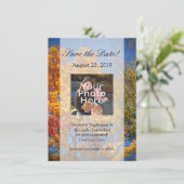 Farbige Herbstbäume Save the Date Einladung (Stehend Vorderseite)