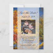Farbige Herbstbäume Save the Date Einladung (Vorderseite)
