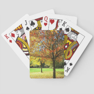 Farbige Herbstbäume Spielkarten