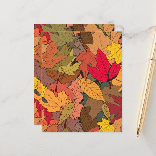 Farbige Herbstblätter (Vorderseite/Rückseite Beispiel)