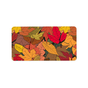 Farbige Herbstblätter Adressaufkleber