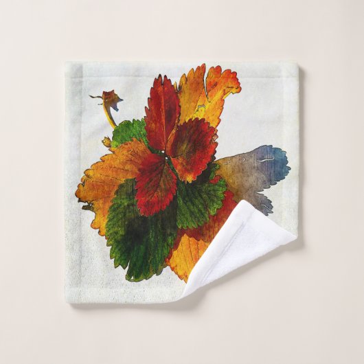Farbige Herbstblätter Badhandtuch Set (Waschlappen)