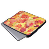 Farbige Herbstblätter. Baumgefallenes Laubmuster. Laptopschutzhülle (Vorne Knopf)