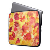 Farbige Herbstblätter. Baumgefallenes Laubmuster. Laptopschutzhülle (Vorderseite Links)
