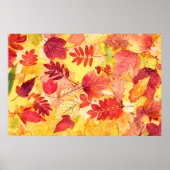 Farbige Herbstblätter. Baumgefallenes Laubmuster. Poster (Vorne)