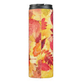 Farbige Herbstblätter. Baumgefallenes Laubmuster. Thermosbecher (Rückseite)
