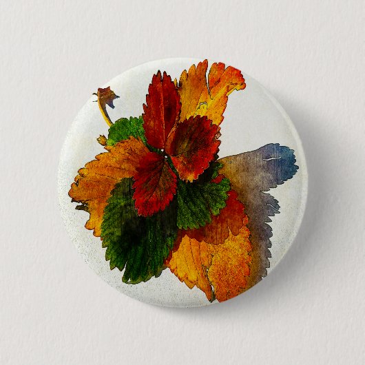 Farbige Herbstblätter Button (Vorderseite)