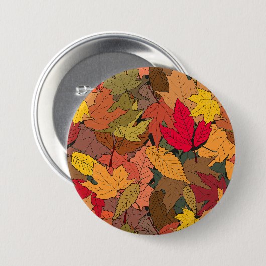 Farbige Herbstblätter Button (Vorne & Hinten)