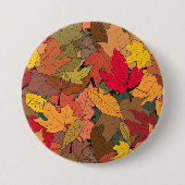 Farbige Herbstblätter Button (Vorderseite)
