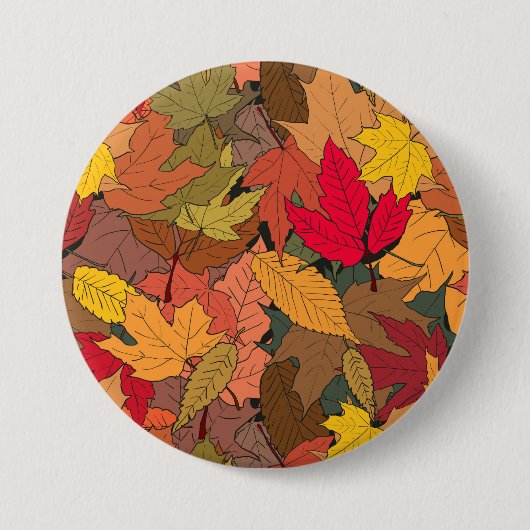 Farbige Herbstblätter Button (Vorderseite)
