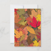 Farbige Herbstblätter Dankeskarte (Rückseite)