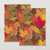Farbige Herbstblätter Dankeskarte (Vorne/Hinten)