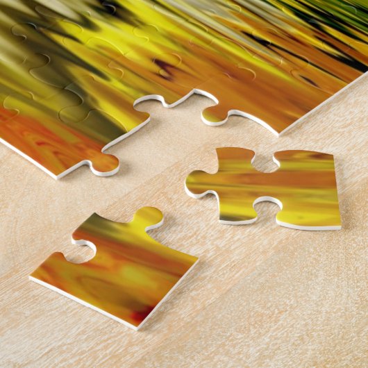 Farbige Herbstblätter, die im Wasser reflektieren Puzzle (Seite)