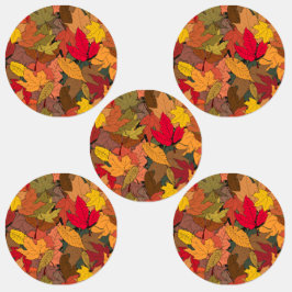 Farbige Herbstblätter Etiketten