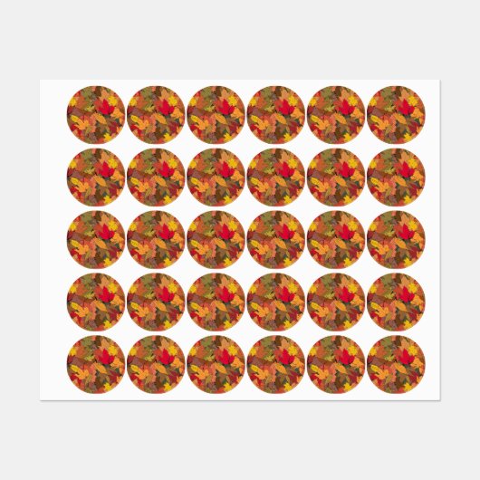 Farbige Herbstblätter Etiketten (Blatt)