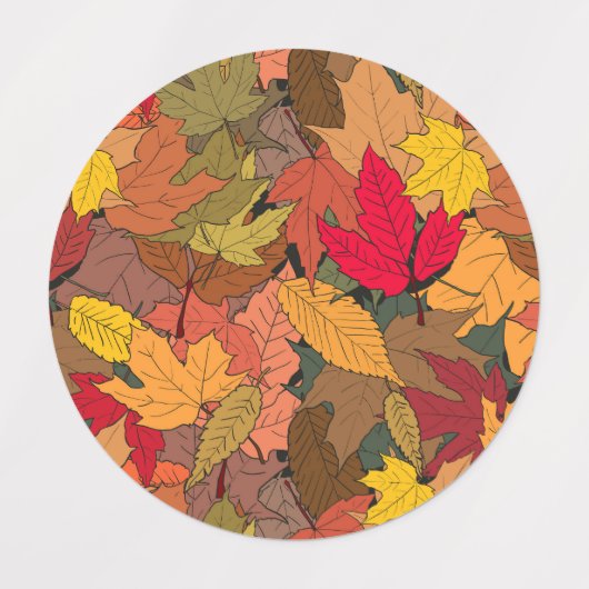 Farbige Herbstblätter Etiketten (Design 2)
