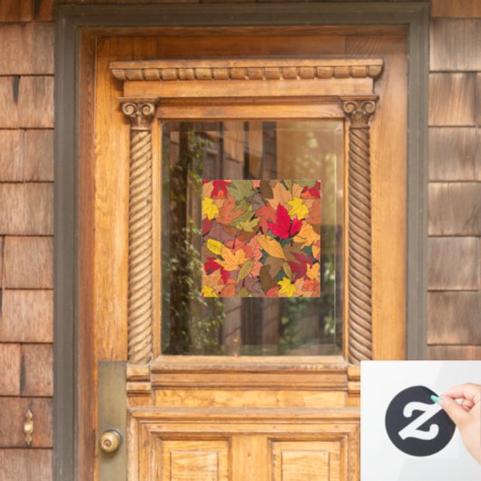 Farbige Herbstblätter Fensteraufkleber (Haustür)