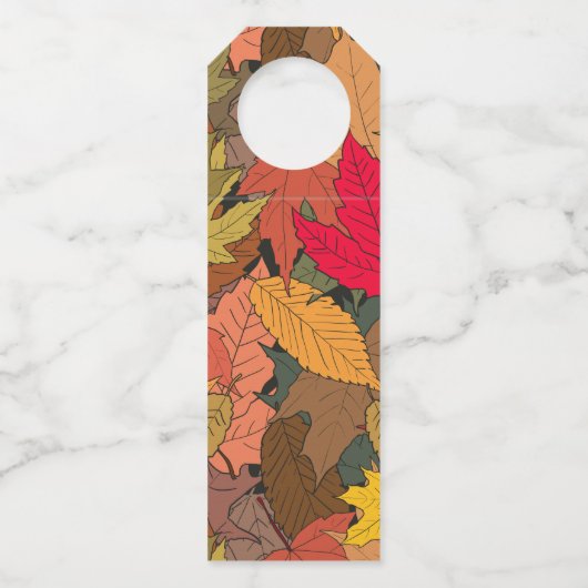 Farbige Herbstblätter Flaschenanhänger (Vorderseite)