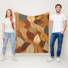 Farbige Herbstblätter Fleecedecke