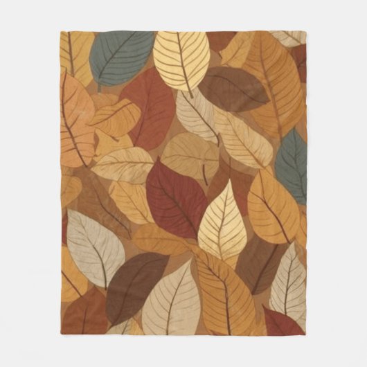 Farbige Herbstblätter Fleecedecke (Vorderseite)